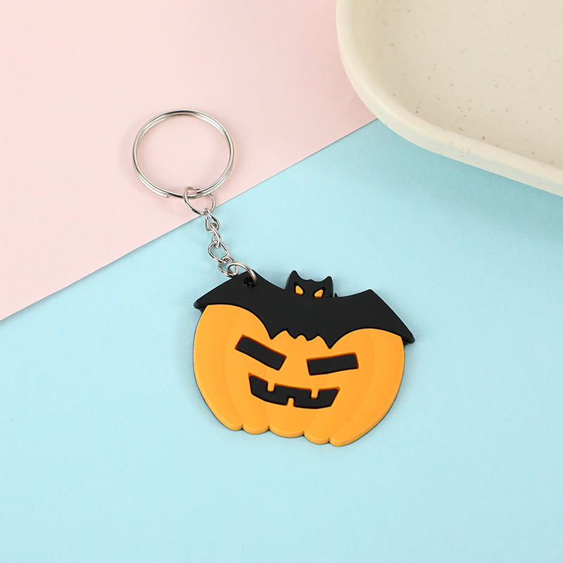 Wholesale 100pcs PVC Halloween Pumpkin Ghost Keychain
